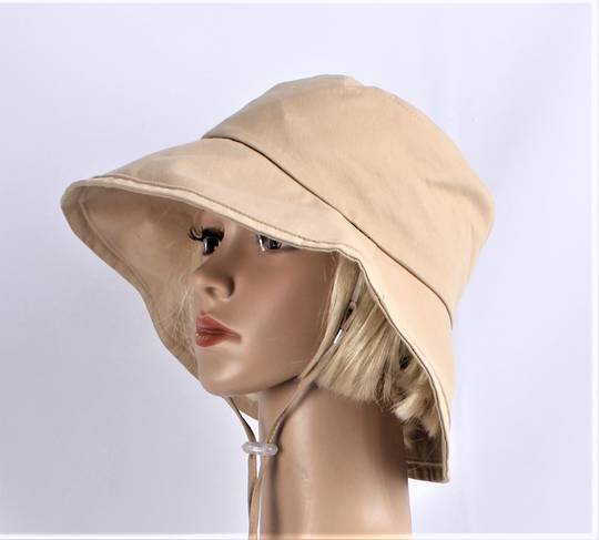 HEAD START  cotton travel hat. top quality w optional neck tie if windy cream  Style:HS/4821